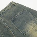 Casual Patchwork Loose-fitting Leg Baggy Jeans