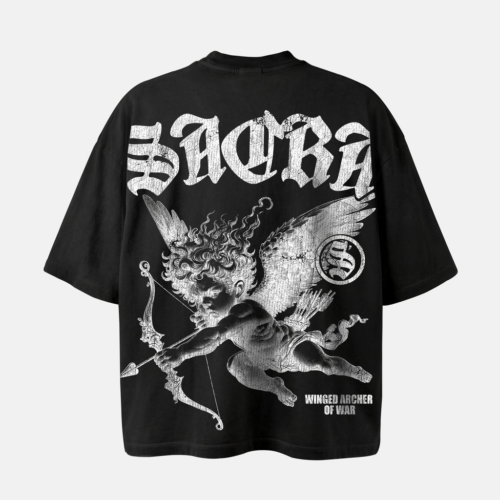 Sacra Angel Winged Archer Of War Graphic Cotton T-shirt