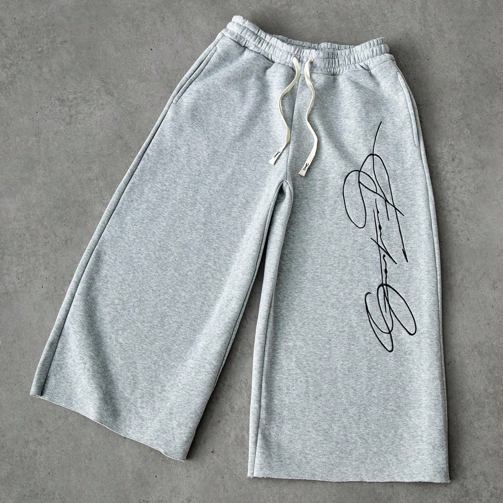 Men's Fashion Letter Drawstring Loose 3/4 Shorts
