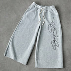 Men's Fashion Letter Drawstring Loose 3/4 Shorts