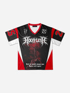 John 14：8 Holyflesh Cross Jesus Graphic Patchwork Color Mesh Jersey