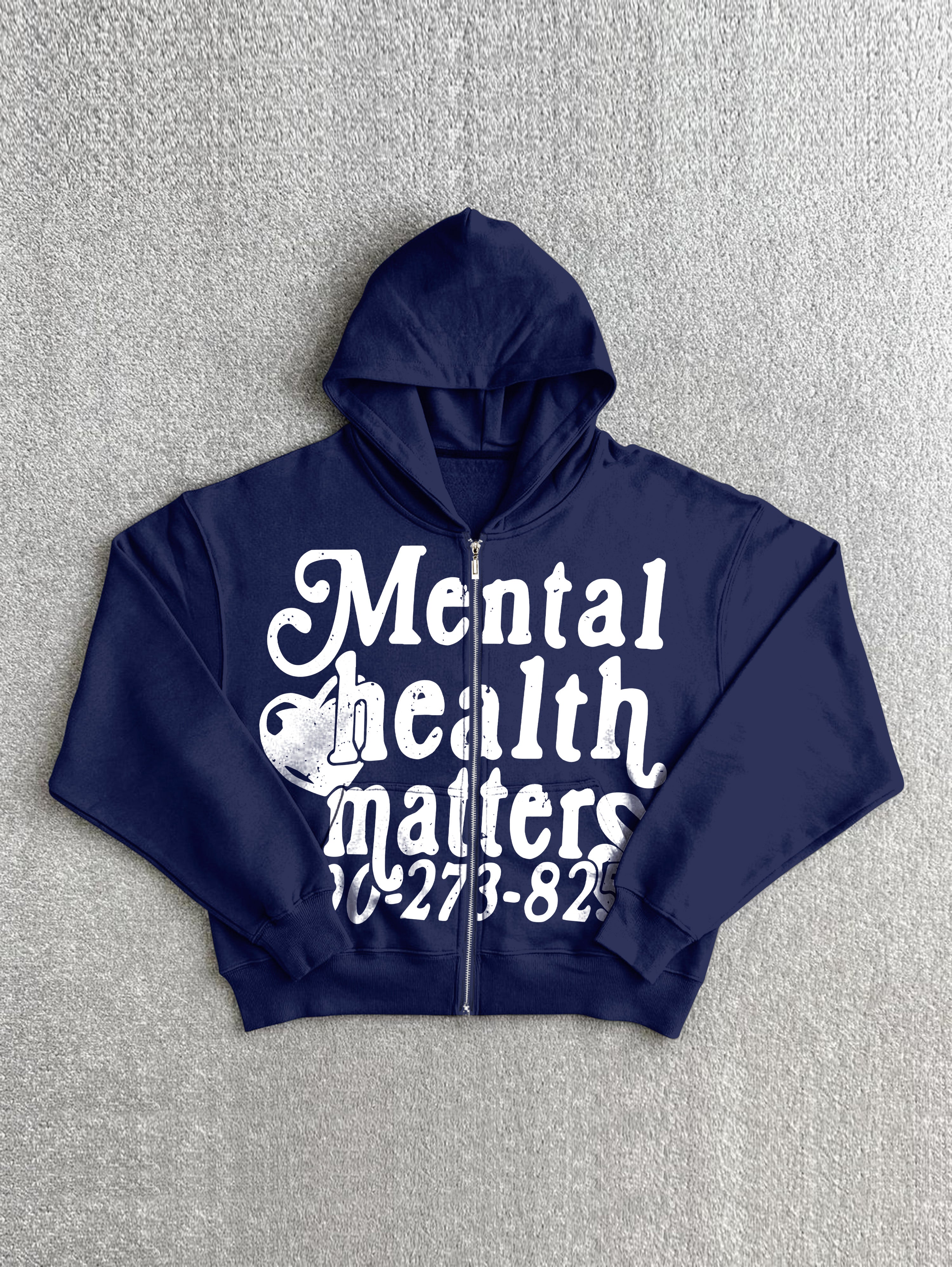 Mental Health Graphic Zip-up Hoodie