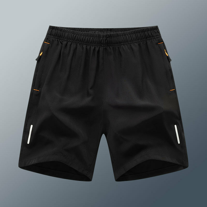 Summer Casual Reflective Striped Zippered Pocket Shorts