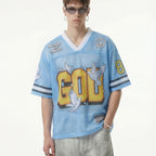 Men's Retro Y2k God Jesus Pattern Jersey T-shirt