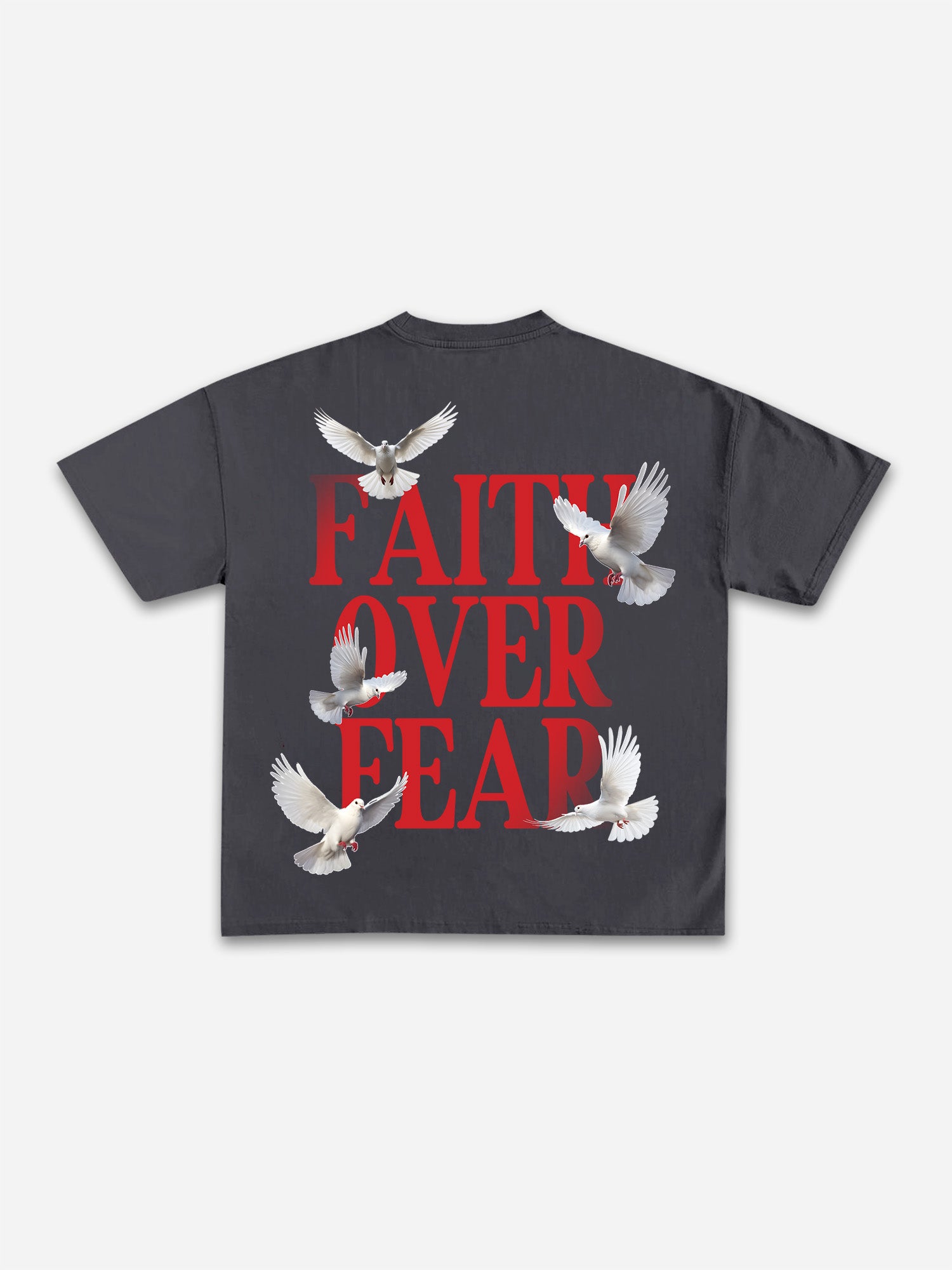 Casual Short Sleeve Faith Over Fear Print T-shirt