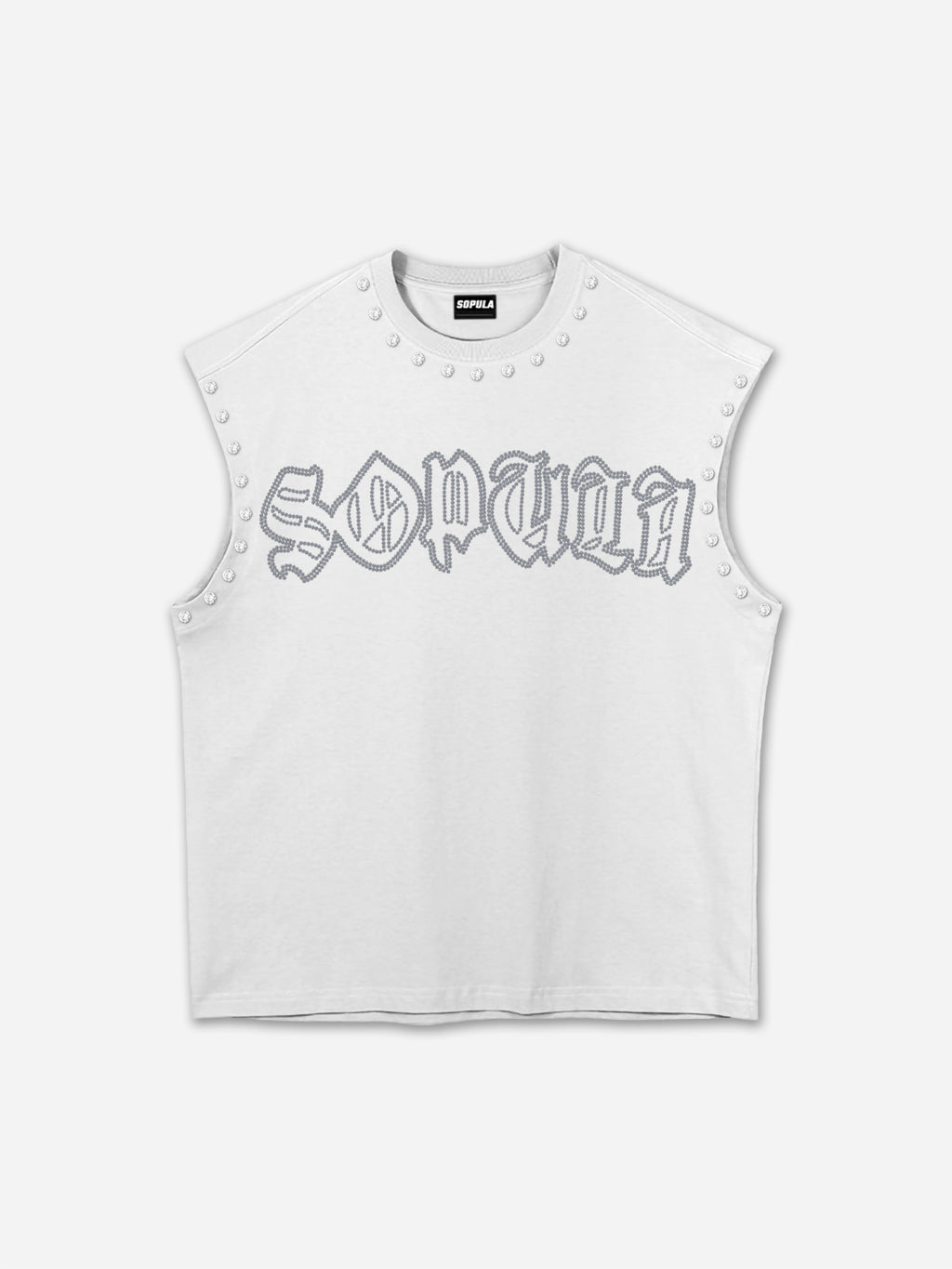 Sopula Shining Diamond Font Graphic Rhinestone Tank Top