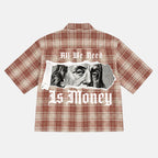 All We Need Is Money Graphic Plaid Jacket Shirt