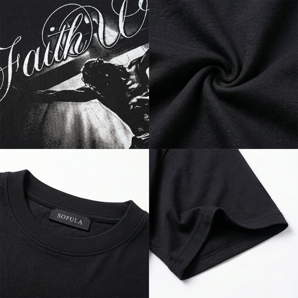 Faith Wins Jesus Graphic Cotton T-shirt