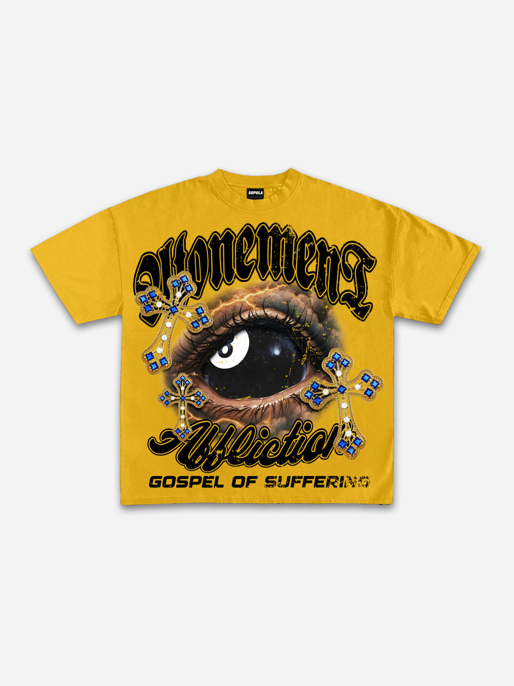 Affliction Black 8 Cross Eyes Vintage Graphic Cotton T-shirt