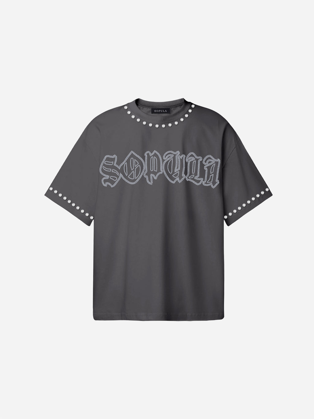 Sopula Shining Diamond Font Graphic Cotton T-shirt