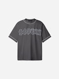 Sopula Shining Diamond Font Graphic Cotton T-shirt