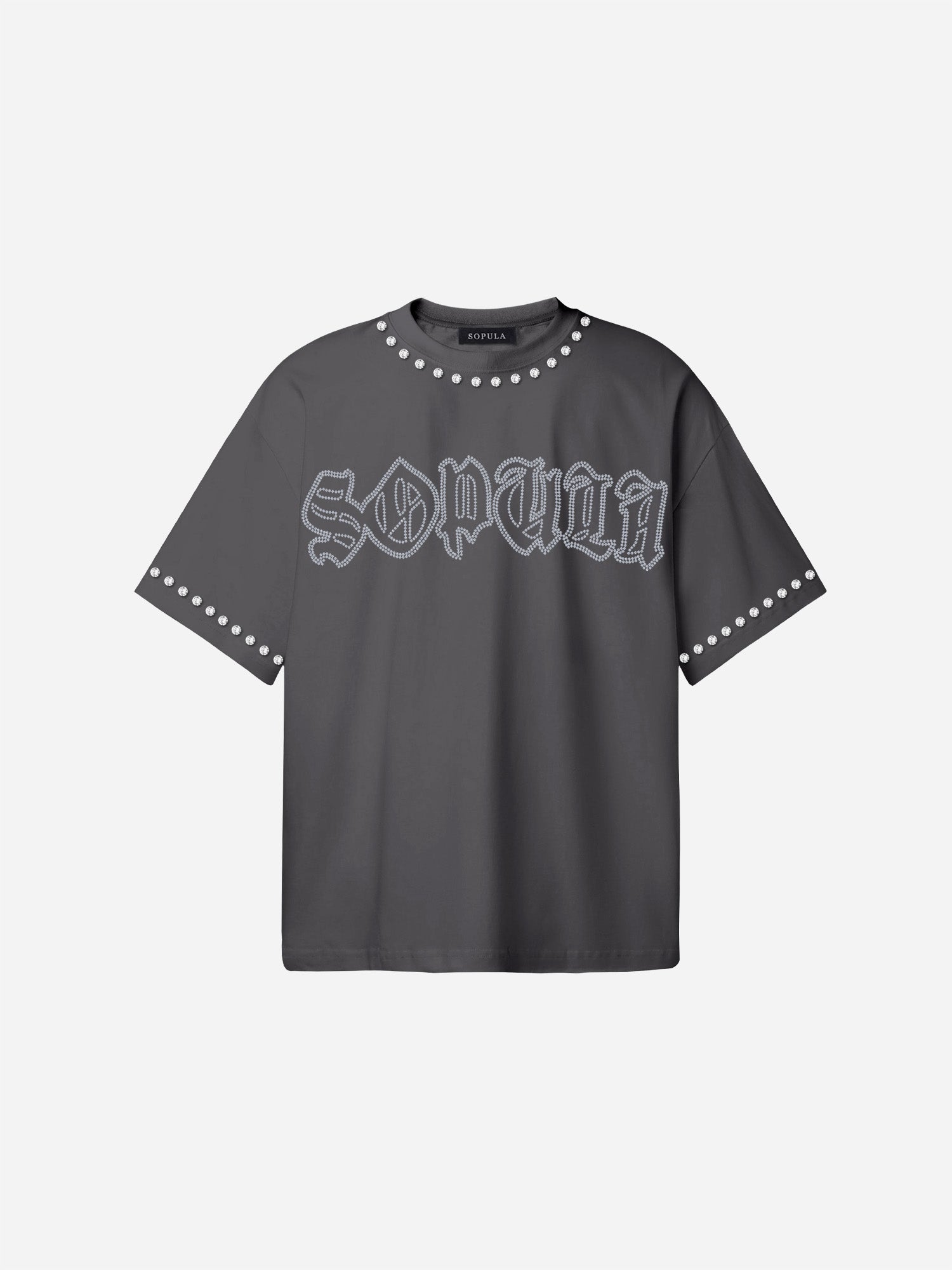 Sopula Shining Diamond Font Graphic Cotton T-shirt