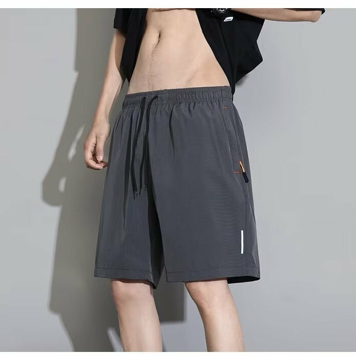 Summer Casual Reflective Striped Zippered Pocket Shorts