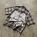 Mental Health Matters Most Retro Slogan Graphic Plaid Jacket Shirt