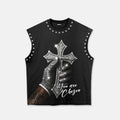 Superstar Diamond Cross Print Graphic Tank Top