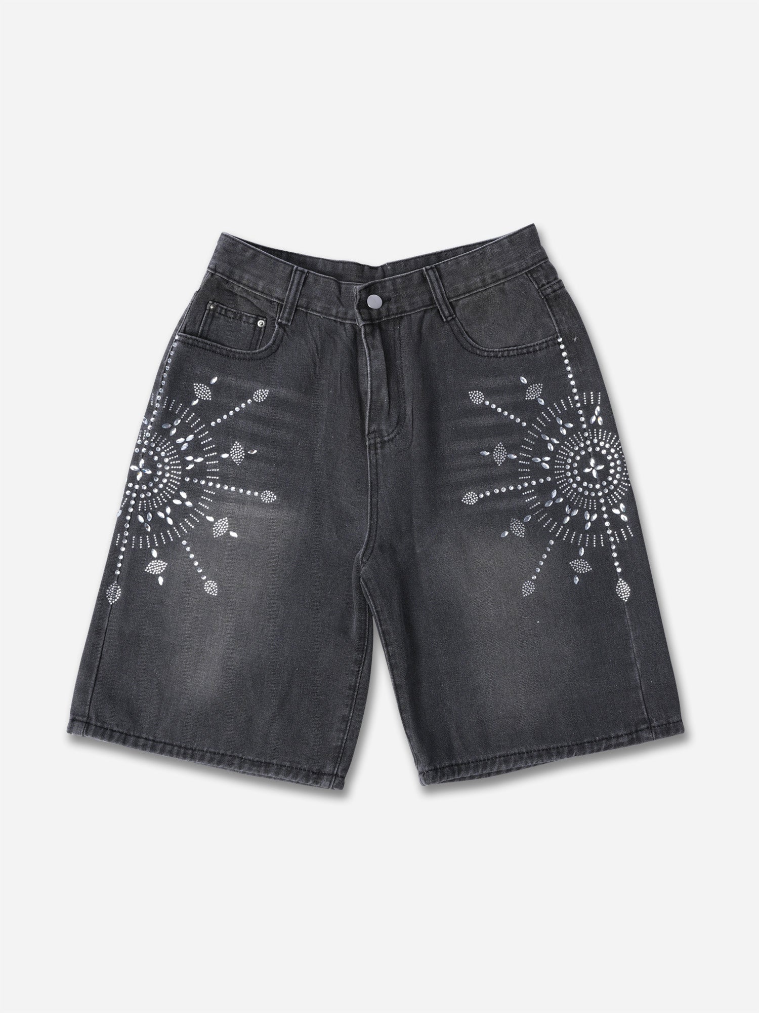 Men's Street Heavy Diamond Denim Shorts