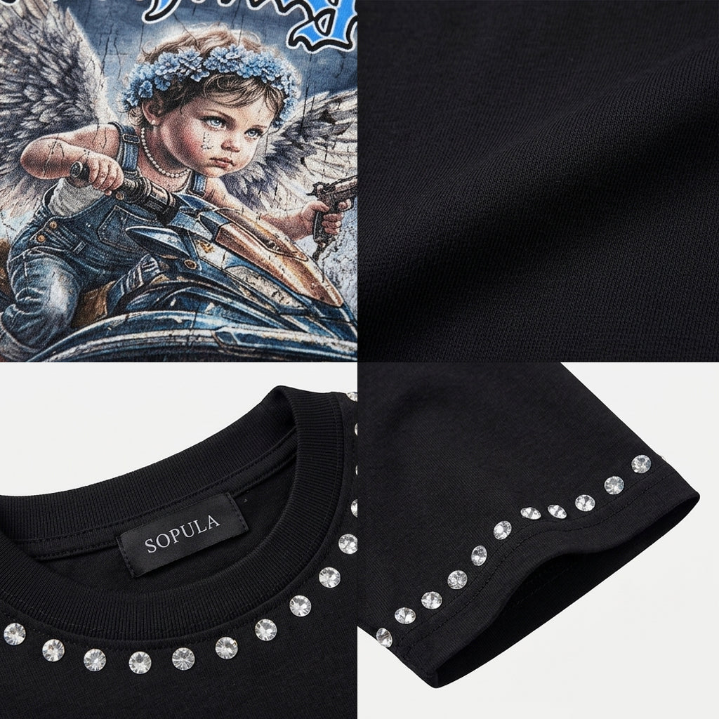 Archangel Battle Graphic Cotton T-shirt