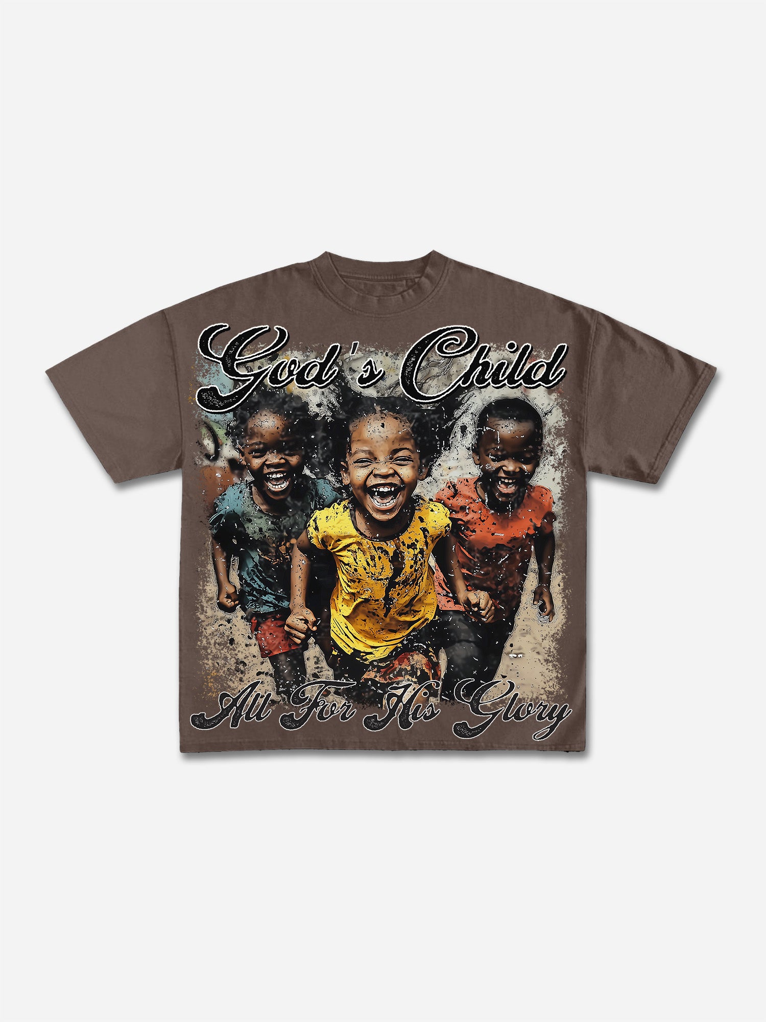 Vintage‘god's Child, All For His Glory’graphic Cotton T-shirt