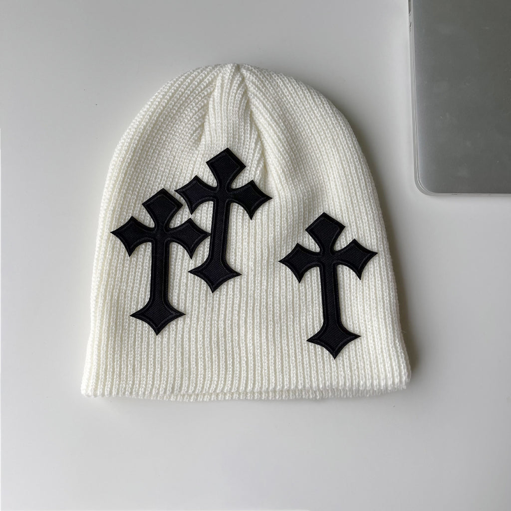 Casual Gothic Cross Pattern  Acrylic Knitted Hat