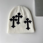 Casual Gothic Cross Pattern  Acrylic Knitted Hat