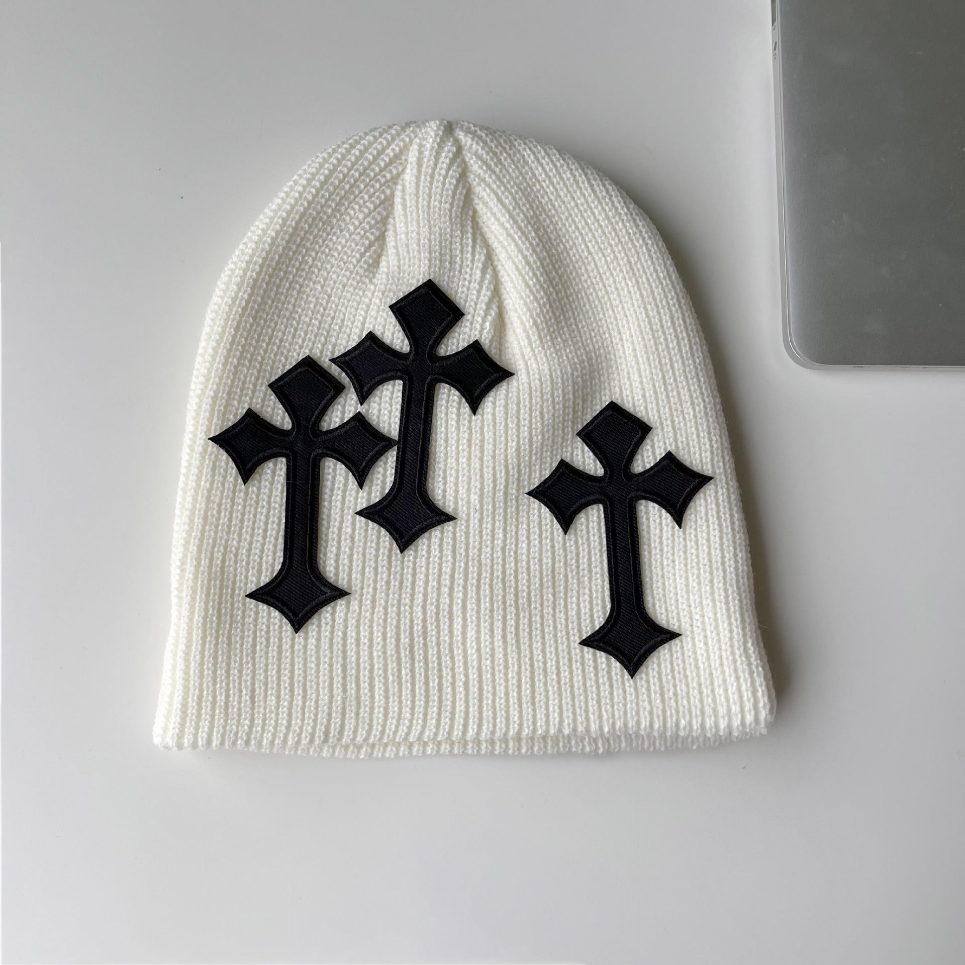 Casual Gothic Cross Pattern  Acrylic Knitted Hat