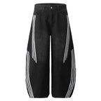 Men's Fashionable Side Striped Curved Jeans