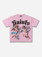 Saints Floral Angel Graphic Cotton T-shirt