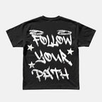 Hip-hop Street Boy Walks His Own Path Graphic Cotton T-shirt