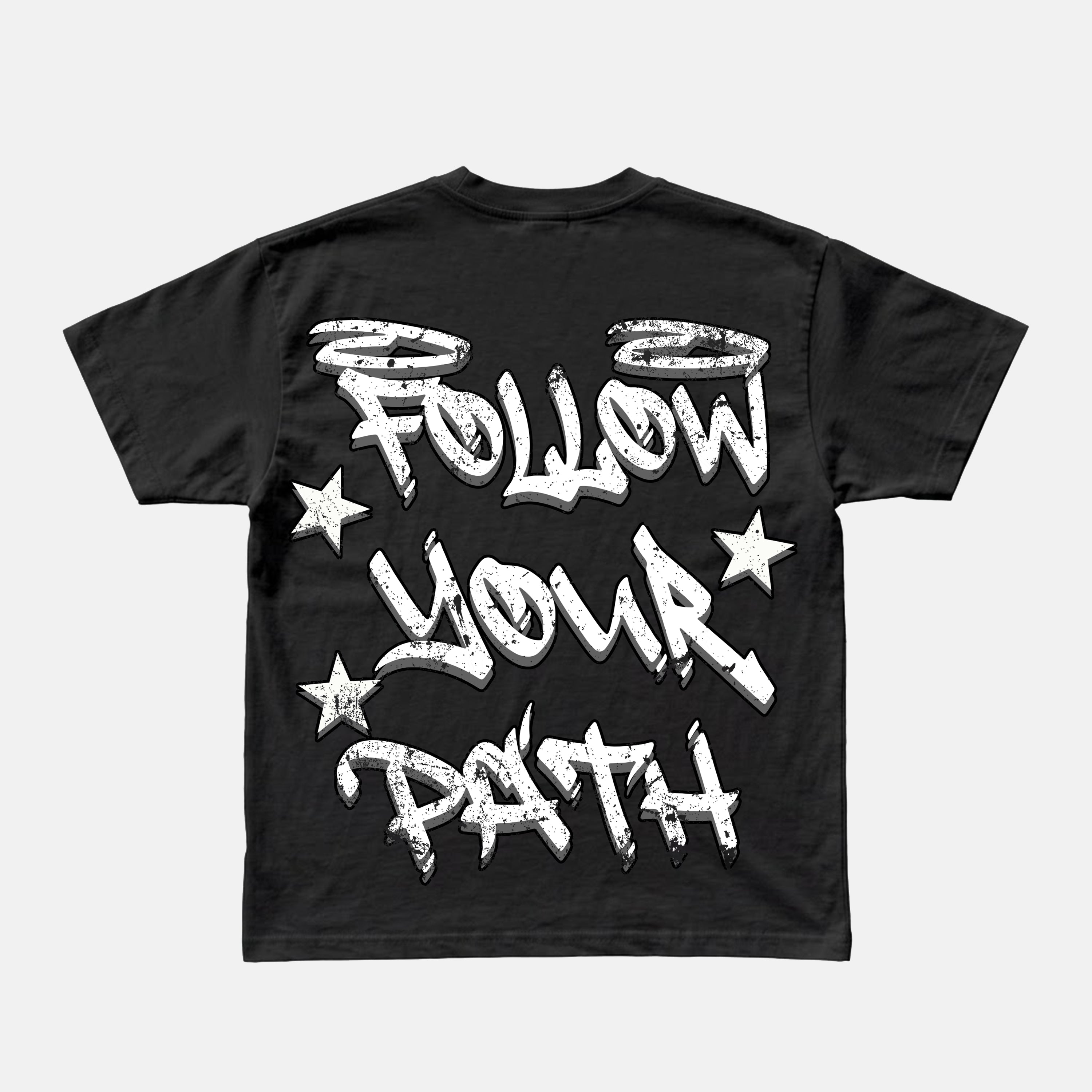Hip-hop Street Boy Walks His Own Path Graphic Cotton T-shirt