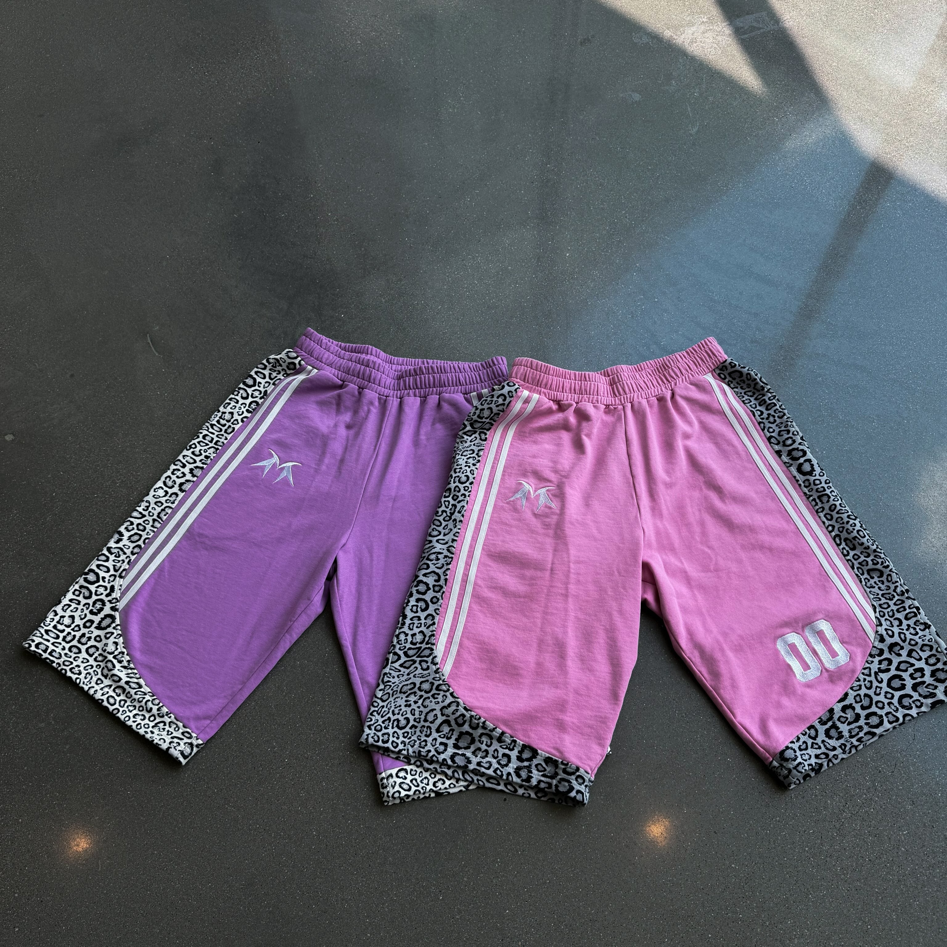 Leopard Print Patchwork Basketball 3/4 Shorts