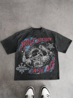 Fly By Choice X Spacestation Graphics Acid Washed Retro T-shirt