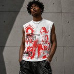 Retro Angel Religious Graphic Rhinestone Tank Top
