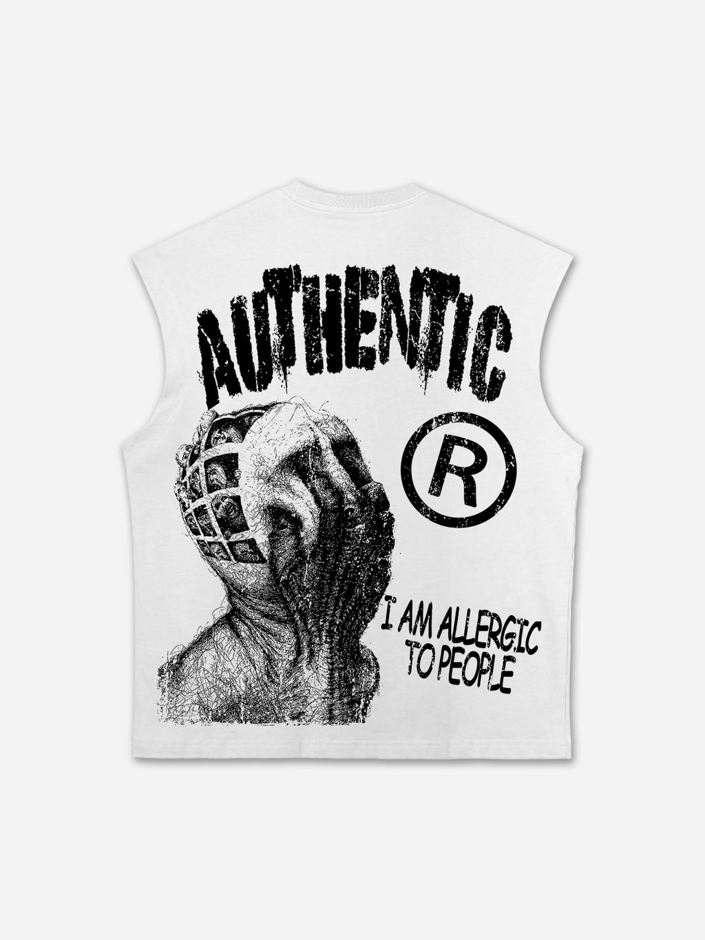Vintage I Am Allergic To People Graphic Tank Top