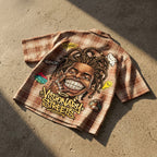 Street Graffiti Boy American Retro Style Graphic Plaid Jacket Shirt