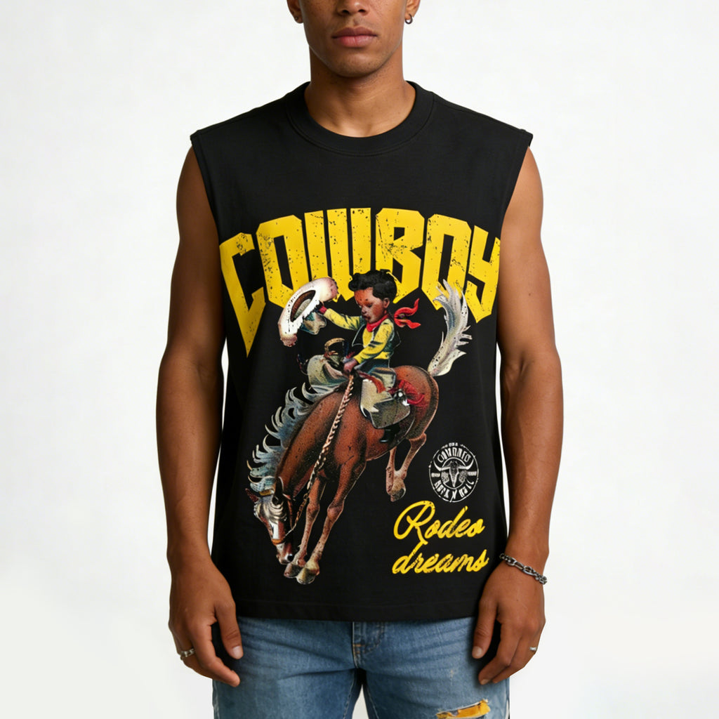 Cowboy Rodeo Dreams Graphic Print Tank Top