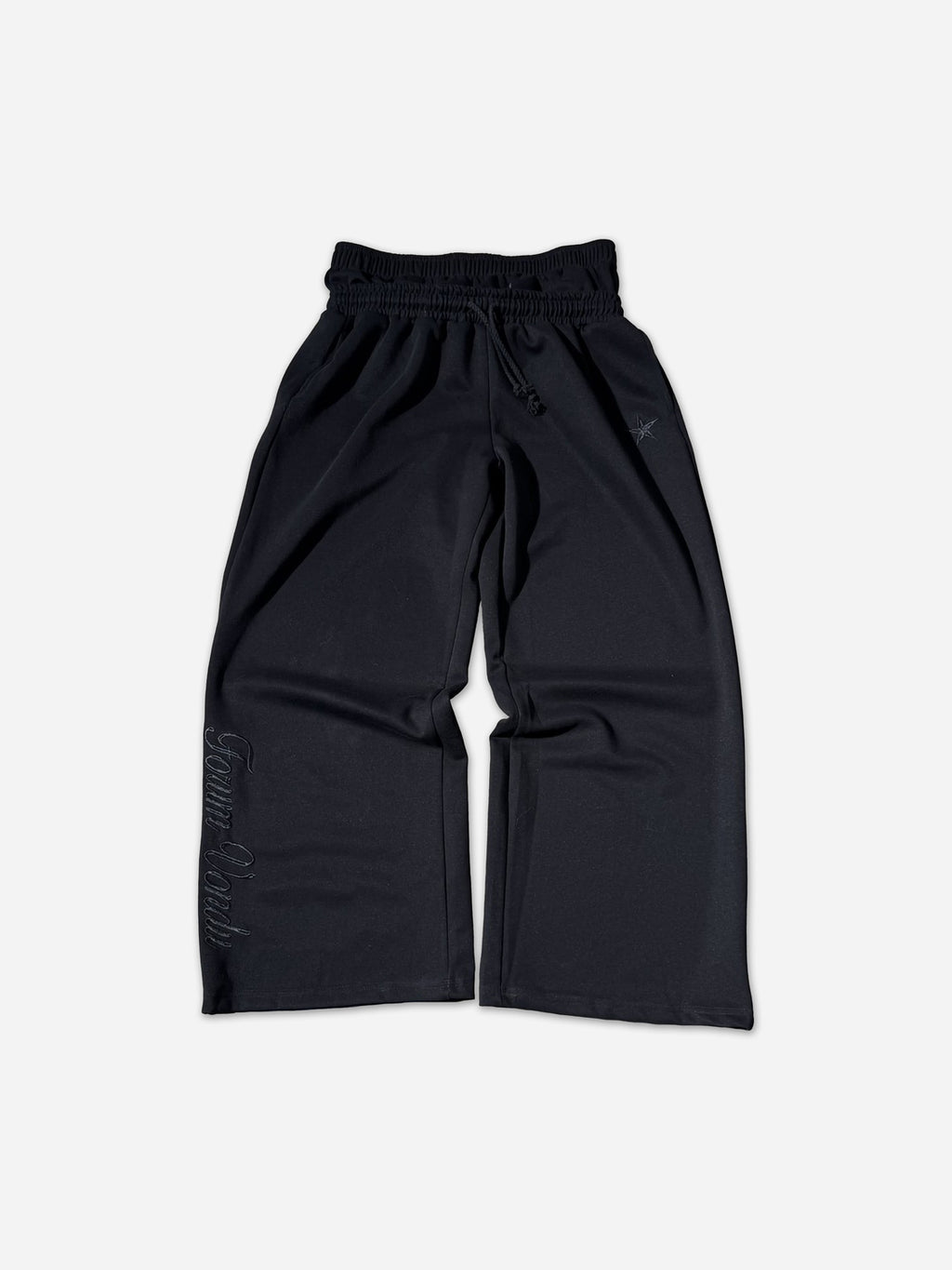 Hiphop Embroidery Star Double Waistband Sweatpants