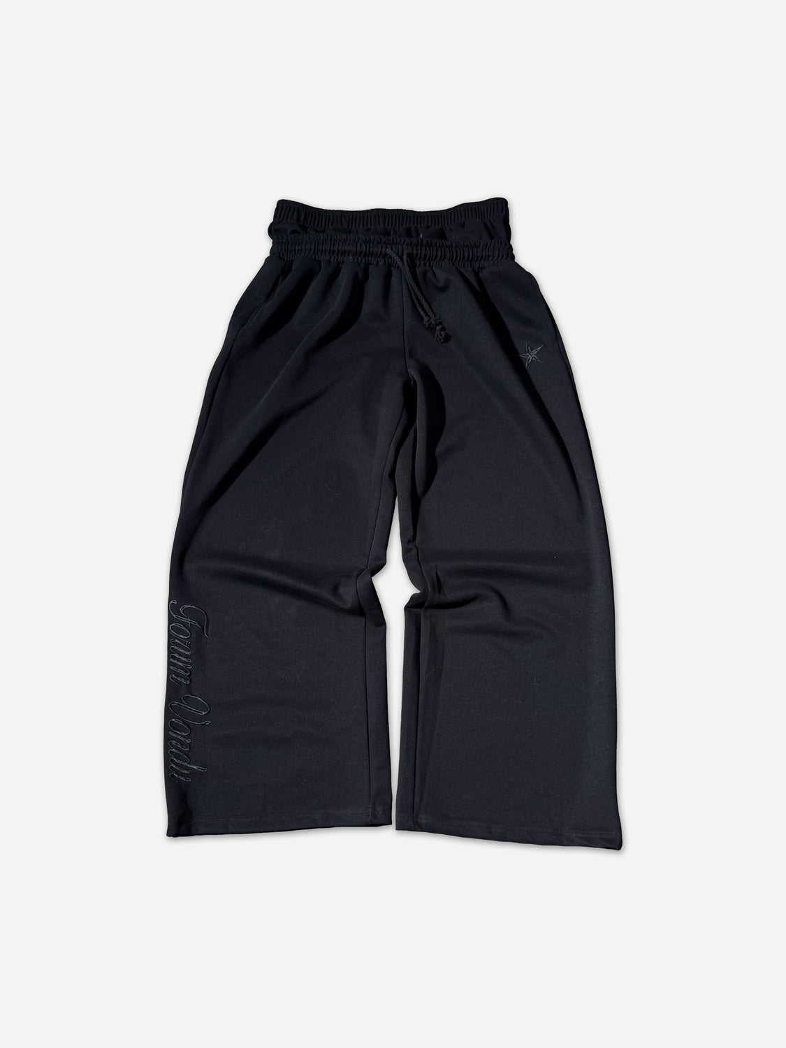 Hiphop Embroidery Star Double Waistband Sweatpants