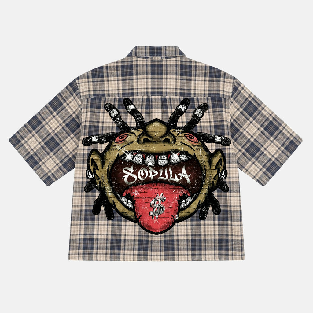 Hip Hop Vintage Street Style Boy Graphic Plaid Jacket Shirt