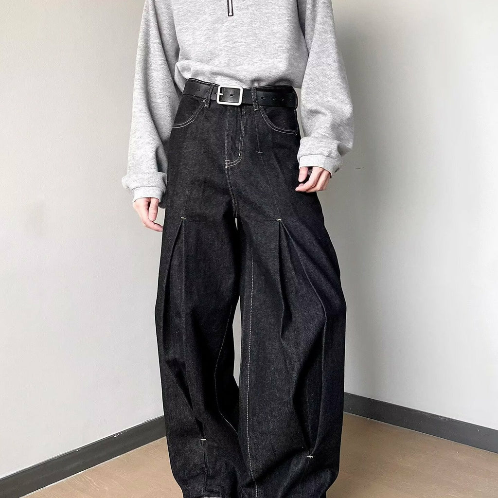 Japanese Snow Velvet Indigo Denim Baggy Jeans