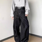 Japanese Snow Velvet Indigo Denim Baggy Jeans