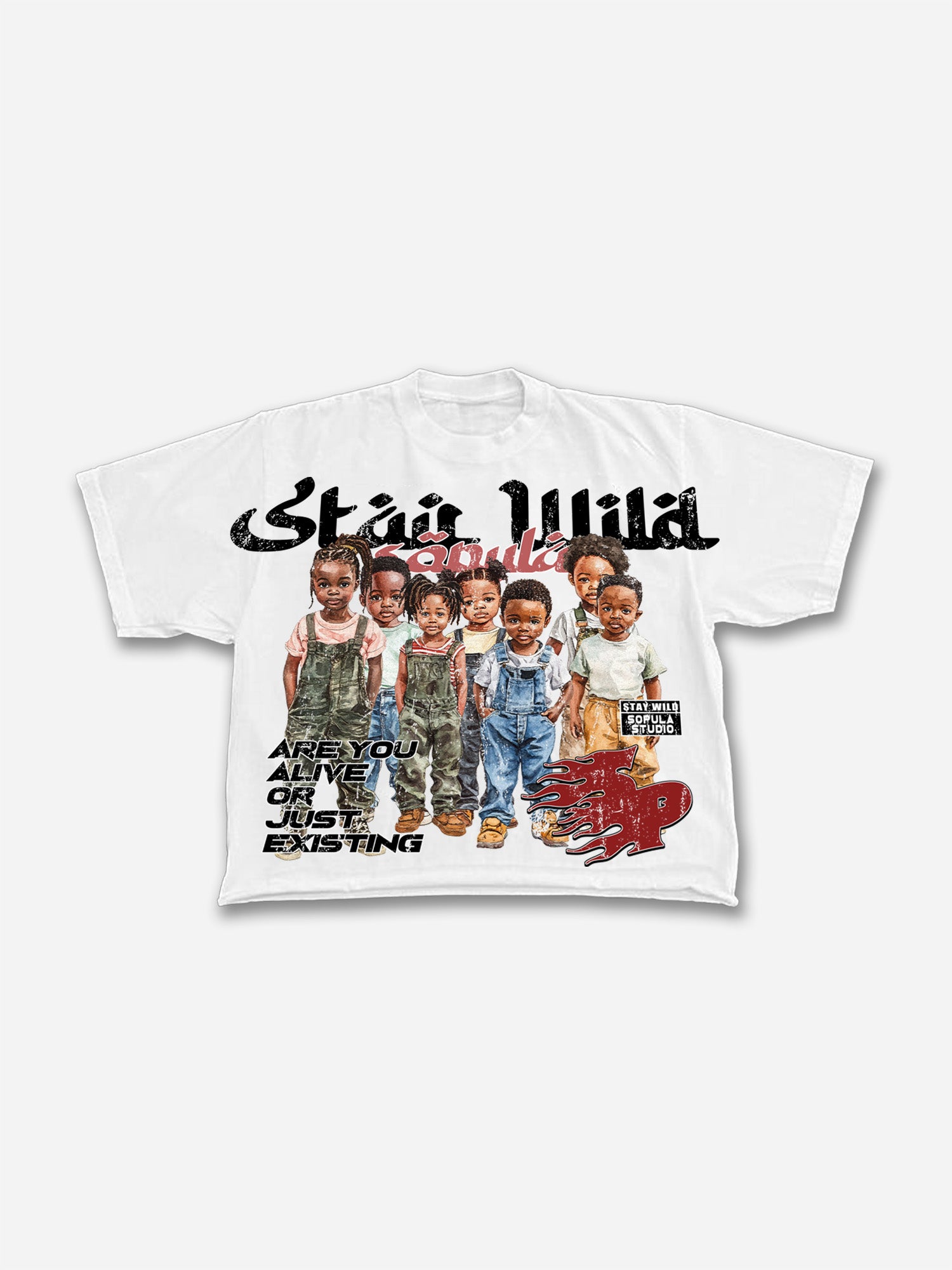Cool Children Portraits Are You Alive Or Just Existing Print Cropped T-shirts