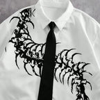 Men's Centipede Print Loose Short-sleeved Shirt