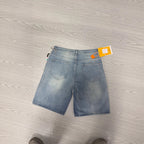 Washed Distressed Cross AppliquÉ Rhinestone Y2k Denim Shorts