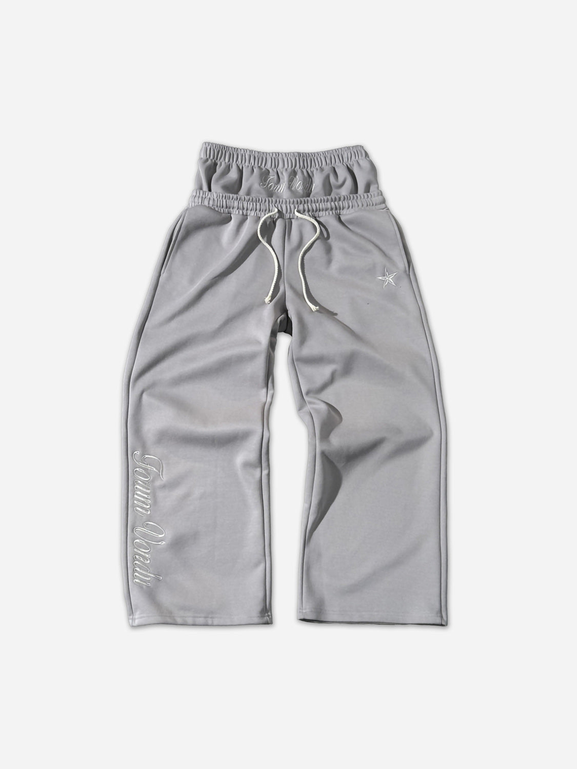 Hiphop Embroidery Star Double Waistband Sweatpants
