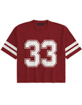 Chicago Classic Red And White No. 33 Short-sleeve Oversized Mesh Jersey T-shirt