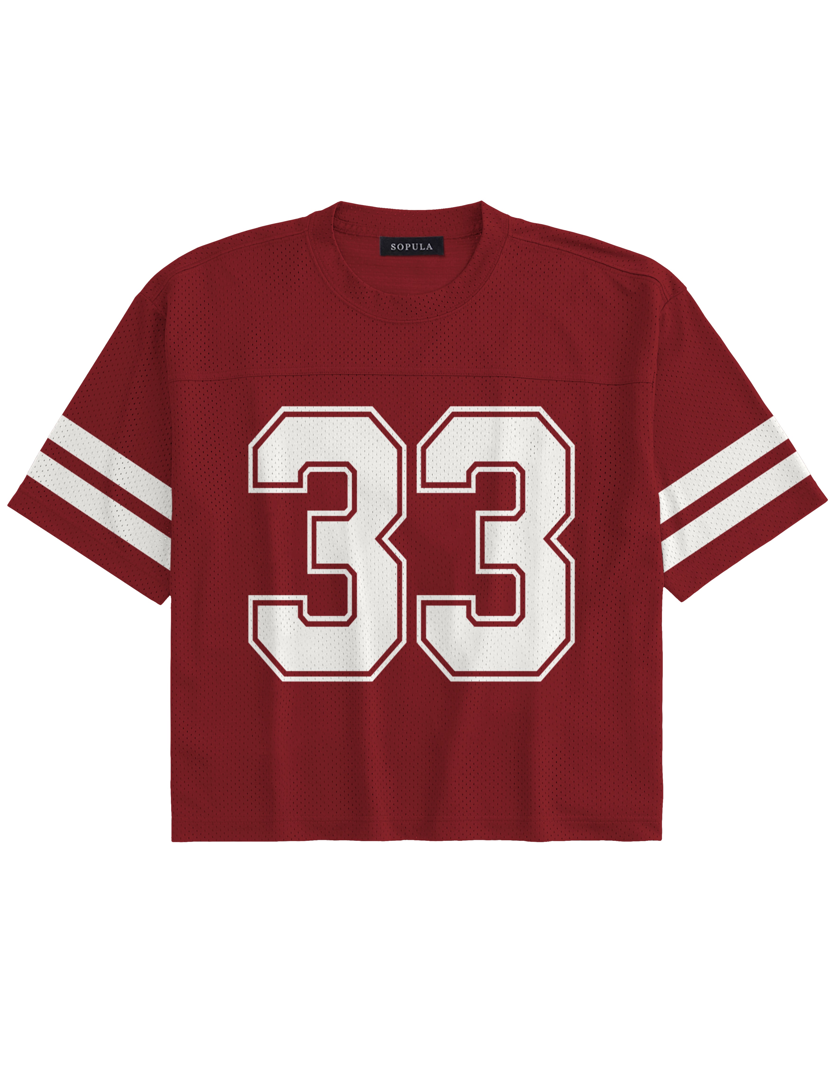 Chicago Classic Red And White No. 33 Short-sleeve Oversized Mesh Jersey T-shirt