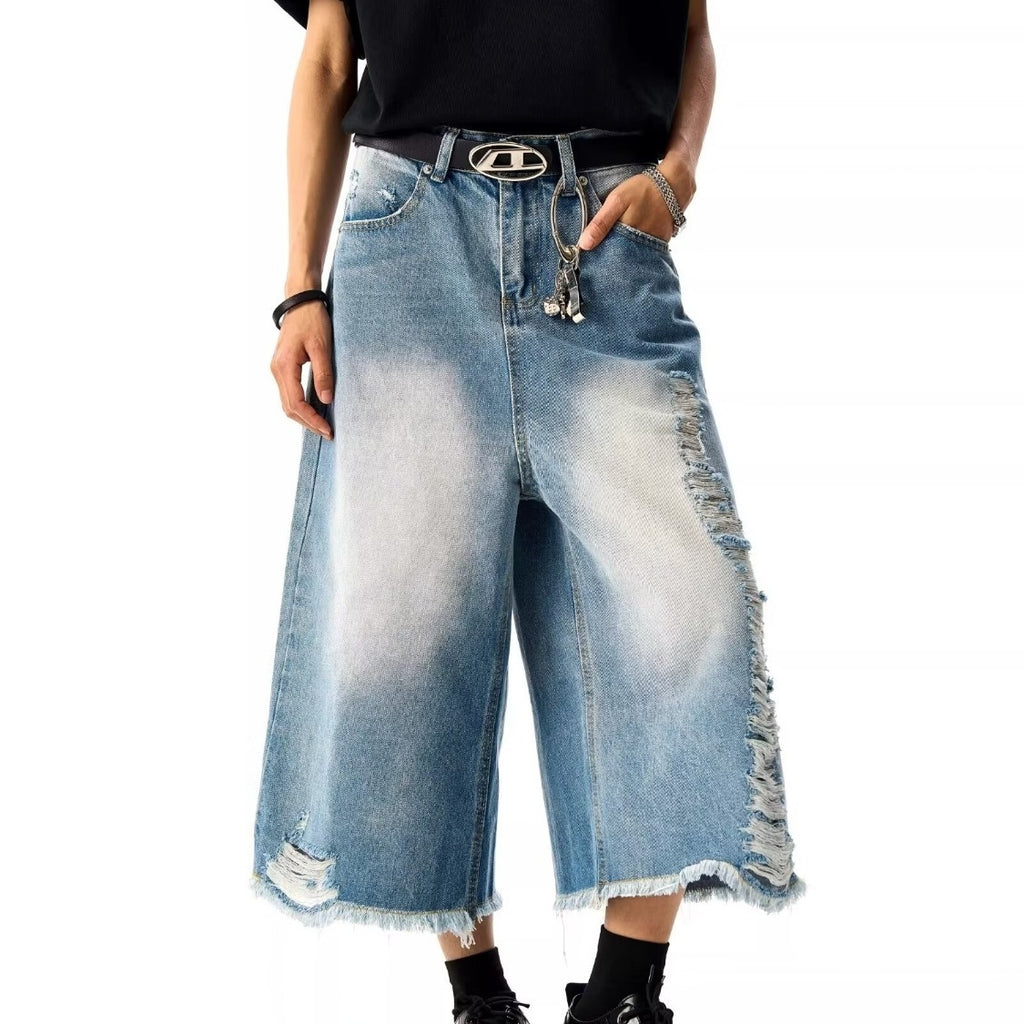 Fashion Washed Loose Denim Baggy Jorts
