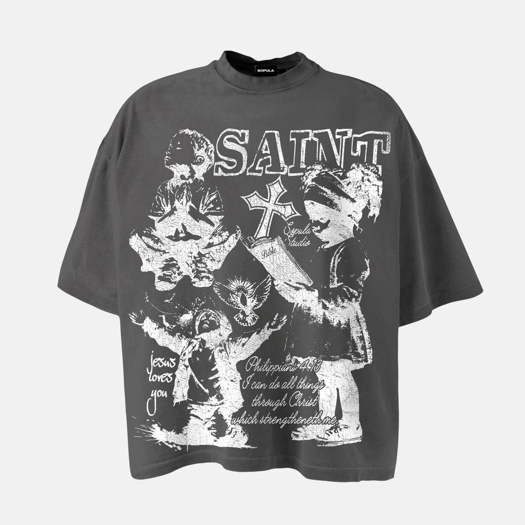 Saint Child Of God Bible Prayer Graphic Cotton T-shirt