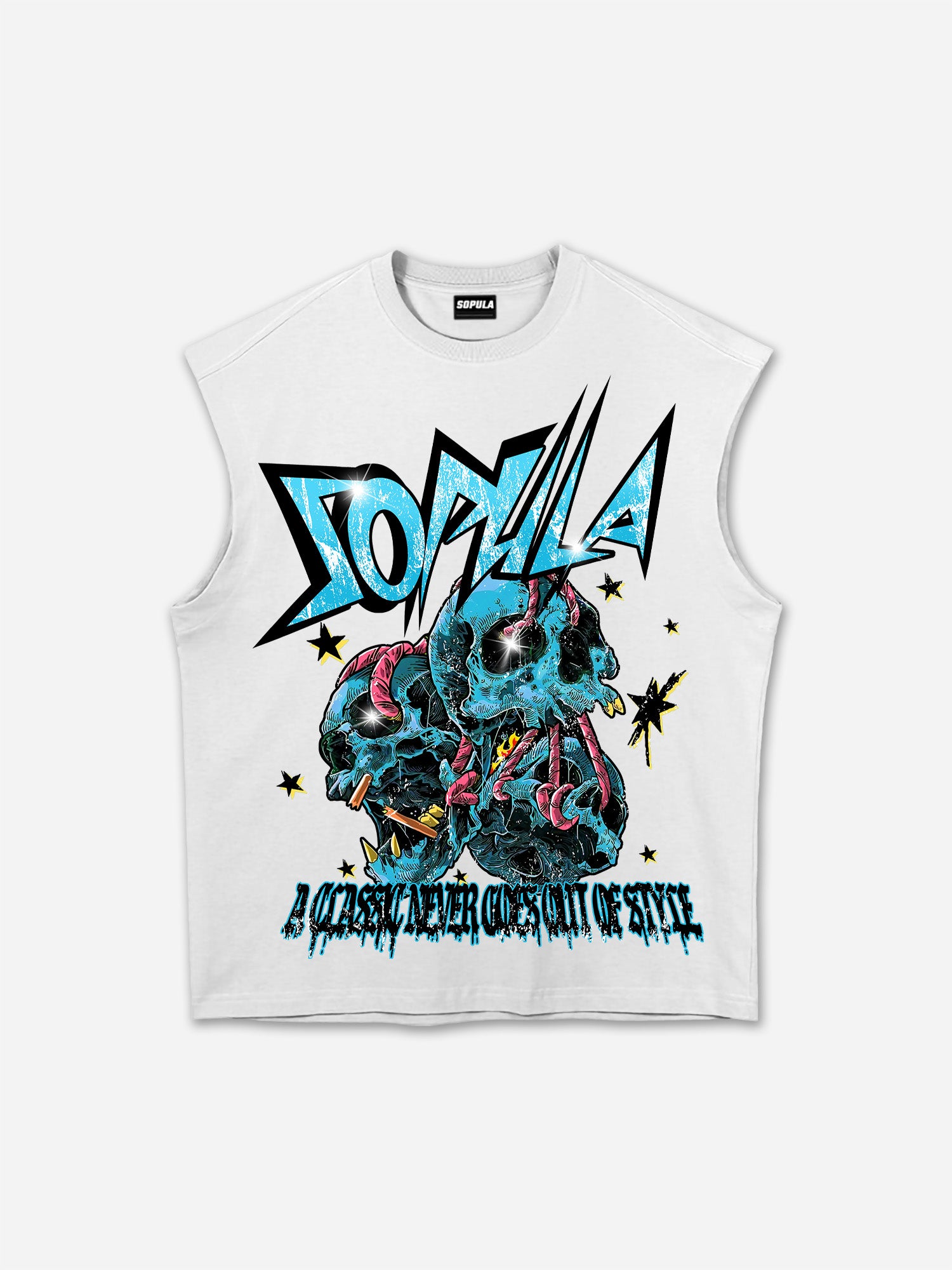 Men's Skeleton Bandage Graphic Cotton Tank Top