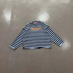 Retro Letter Striped Raglan Long-sleeved T-shirt